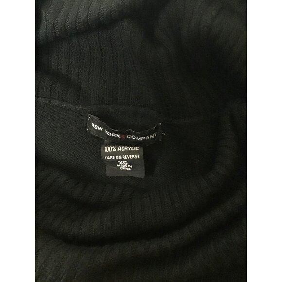 NEW YORK & COMPANY- WOMENS LONG SLEEVE TURTLENECK/ CROWL NECK BLACK SIZE X-SMALL - Picture 3 of 6